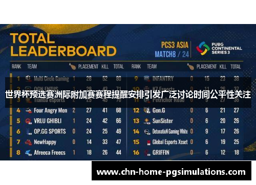 世界杯预选赛洲际附加赛赛程提醒安排引发广泛讨论时间公平性关注